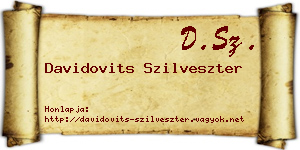 Davidovits Szilveszter névjegykártya